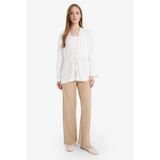 DeFacto Relax Fit Bürümcük Tesettür Pantolon, S, E3436AX25SM, Bej-BG352, Kadın
