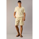 DeFacto Relax Fit Çizgili Bermuda Şort F6416AX25SM - Bej-BG750 - 32