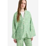 DeFacto Relax Fit Desenli Uzun Kollu Tunik, 3XL, E1110AX25SM, Yeşil-GN769, Kadın