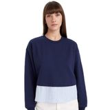 DeFacto Relax Fit Etek Ucu Detaylı Basıc Sweatshirt, S, 3163082, Lacivert, kadın