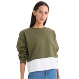 DeFacto Relax Fit Etek Ucu Detaylı Basıc Sweatshirt, S, D5620AX24AU, Haki-KH447, kadın