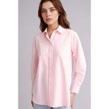 Defacto Relax Fit Gömlek Yaka Poplin Tunik, 2XL, D7341AX26SP, Pembe-PN186, Kadın, XXL