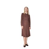 DeFacto Relax Fit Gömlek Yaka Uzun Kollu Elbise, 40, G9604AX26SP, Kahve-BN539, Kadın