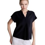 DeFacto Relax Fit Kaçık Yaka Bluz, M, G2963AX26SP, Siyah-BK81, Kadın