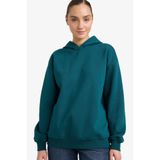 Defacto Relax Fit Kapüşonlu Basıc Kalın Sweatshirt, 2XL, D9935AX25WN, Yeşil-GN246, Kadın, XXL