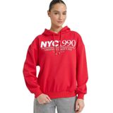 DeFacto Relax Fit Kapüşonlu Baskılı Kalın Sweatshirt, XS, G7129AX25WN, Kırmızı-RD256, kadın