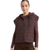 DeFacto Relax Fit Kapüşonlu Krinkıl Yelek, M, G5115AX26SP, Kahve-BN530, Kadın