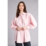 DeFacto Relax Fıt Kırışık Dokulu Kumaş Uzun Kollu Açık Pembe Tunik H7714AX26HS