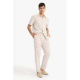 Defacto Relax Fit Kısa Paça Keten Görünümlü Pantolon E4790ax25auer22 Ekru