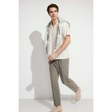 DeFacto Relax Fit Kısa Paça Uzun Boy Keten Görünümlü Pantolon E4790AX26SM - Haki-KH403 - 30