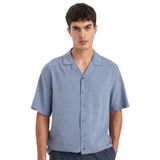 DeFacto Relax Fit Krinkıl Kısa Kollu Gömlek, M, C4127AX24AU, Gri-GR171, Erkek