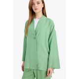 Defacto Relax Fit Krinkıl Kumaş Uzun Kollu Kimono Tunik E1109ax25smgn769 Yeşil
