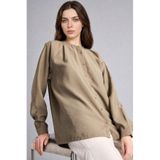 DeFacto Relax Fıt Modal Uzun Kollu Açık Haki Tunik H5279AX26SM