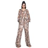 DeFacto Relax Fit Normal Bel Desenli Düz Paça Şifon Pantolon, 36, G0506AX25SM, Siyah-BK81, Kadın