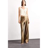 Defacto Relax Fit Normal Bel Düz Paça Saten Pantolon, 40, G1590AX25SM, Haki, Kadın