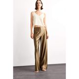 Defacto Relax Fit Normal Bel Düz Paça Saten Pantolon, 42, G1590AX25SM, Haki, Kadın