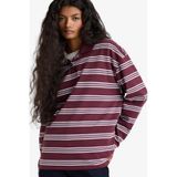 Defacto Relax Fit Polo Yaka Çizgili Sweatshirt F9025ax25aubr232 Bordo