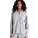DeFacto Relax Fit Polo Yaka Fitilli Kaşkorse Uzun Kollu Tişört, L, F1007AX25AU, Gri-GR210, Kadın