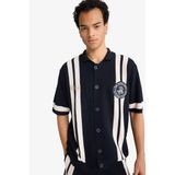 DeFacto Relax Fit Polo Yaka Kısa Kollu Düğmeli Tişört Lacivert, M, F8553AX25AU, Lacivert-NV64, Erkek