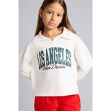 DeFacto Relax Fit Polo Yaka Kolej Baskılı Kalın Kumaş Sweatshirt Kız Çocuk I4899A826AU