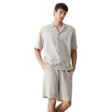 DeFacto Relax Fit Polo Yaka Pamuklu Yazlık Kısa Kollu Gömlek, L, D8875AX25SM, Bej-BG686, Erkek