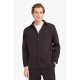 DeFacto Relax Fit Polo Yaka Penye Uzun Kollu Gömlek, L, G6499AX25WN, Kahve-BN337, Erkek