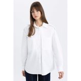 DeFacto Relax Fit Poplin Uzun Kollu Tesettür Gömlek Tunik C2145AX24SPWT34