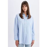 DeFacto Relax Fit Poplin Uzun Kollu Tesettür Gömlek Tunik C9430ax24sm