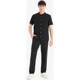 DeFacto Relax Fit Rahat Kesim Dar Paça Keten Karışımlı Yazlık Pantolon C1140AX25SM - Siyah-BK81 - 34