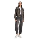 DeFacto Relax Fit Suni Deri Mont, XL, Relax Fit Suni Deri Mont, Haki-KH405, Kadın