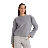 DeFacto Relax Fit Tişört Gri, L, G8778AX25WN, Gri-GR210, Kadın