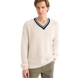 DeFacto Relax Fit Triko Kazak Ekru, L, G6715AX25WN, Ekru-ER100, Erkek