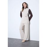 DeFacto Relax Fit Triko Pantolon Basıc Beli Lastikli Geniş Paça, 3XL, V0088AZ25WN, Ekru-ER99, Kadın