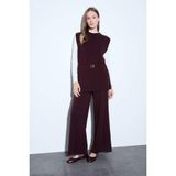 DeFacto Relax Fit Triko Pantolon Basıc Beli Lastikli Geniş Paça Bordo, L, V0088AZ25WN, Bordo-BR115, Kadın