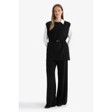 DeFacto Relax Fit Triko Pantolon Basıc Beli Lastikli Geniş Paça, S, V0088AZ25WN, Siyah-BK27, Kadın