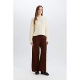 DeFacto Relax Fit Triko Pantolon Basıc Beli Lastikli Kahve, L, E2940AX24WN, Kahve-BN320, Kadın