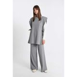 DeFacto Relax Fit Triko Pantolon Beli Lastikli Geniş Paça, XS, Y1325AZ24AU, Gri-GR422, Kadın