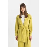 DeFacto Relax Fit V Yaka Müslin Kimono C9694AX24SM - 2XL - Yeşil-GN741