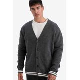 DeFacto Relax Fit V Yaka Triko Hırka, S, F3832AX25WN, Antrasit-AR4, Erkek