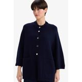 Defacto Relax Fit V Yaka Triko Hırka, S/m, G3046AX25AU, Lacivert, Kadın