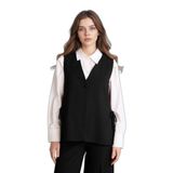 DeFacto Relax Fit V Yaka Yelek G9309AX26SP, 36, Relax Fit V Yaka Yelek, Siyah-BK27, Kadın