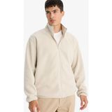 DeFacto Relax Fit Yarım Balıkçı Yaka Fermuarlı Polar Hırka F0446AX25AU - Bej-BG766 - Dropsuz
