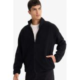 Defacto Relax Fit Yarım Balıkçı Yaka Fermuarlı Polar Hırka F0446ax25aubk81 Siyah-bk81
