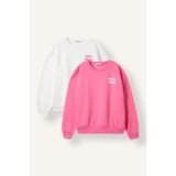 DeFacto Relaxed Fit Bisiklet Yaka Baskılı 2'li Sweatshirt Kız Çocuk I4893A826AU