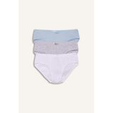 DeFacto Ribana 3'lü Slip Külot Kız Çocuk, 7-8 Yaş, H0164A826SP, Beyaz-WT34, kız-çocuk