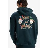 Defacto Rick And Morty Boxy Fit Kapüşonlu Sırt Baskılı Sweatshirt F2247ax25wngn919 Yeşil