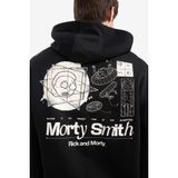 DeFacto Rick and Morty Boxy Fit Kapüşonlu Sırt Baskılı Sweatshirt, L, E9295AX25AU, Siyah-BK81, erkek