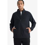 DeFacto Rüzgar Geçirmez Regular Fit Yarım Balıkçı Yaka Fermuarlı Mont, M, Yarım Balıkçı Yaka Fermuarlı Mont, Siyah-BK81, Erkek