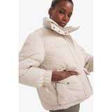 DeFacto Rüzgar Geçirmez Su İtici Oversize Fit Geniş Kalıp Dik Yaka Fermuarlı Çıtçıtlı Cepli Şişme Mont E9266AX25WN - Bej-BG779
