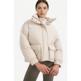 DeFacto Rüzgar Geçirmez Su İtici Oversize Fit Geniş Kalıp Dik Yaka Fermuarlı Çıtçıtlı Cepli Şişme Mont E9266AX25WN - Bej - XL